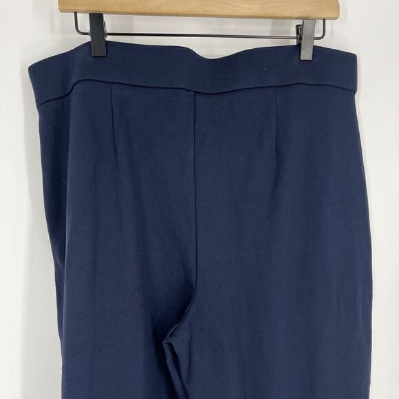 J Crew 365 Pants Size Large Womens Navy Side Zip Wide Leg Ponte Patch Pocket - Picture 6 of 9